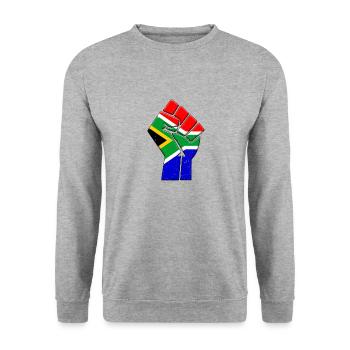 South Africa Flag African Country Pride Native - Unisex Sweatshirt - salt & pepper - Front - Alina (178cm) & Michal (187cm)