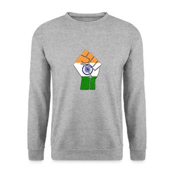 Drapeau de l’Inde Pays indien Fierté Famille autochtone - Sweat-shirt Unisexe - gris chiné - Devant - Alina (178cm) & Michal (187cm)