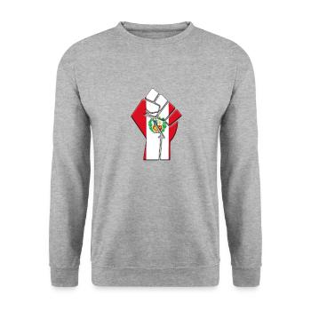 Peru Flag Peruvian Country Pride Native Ancestry - Unisex Sweatshirt - salt & pepper - Front - Alina (178cm) & Michal (187cm)