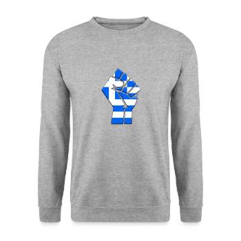 Grèce Drapeau Pays Grec Fierté Famille Native - Sweat-shirt Unisexe - gris chiné - Devant - Alina (178cm) & Michal (187cm)