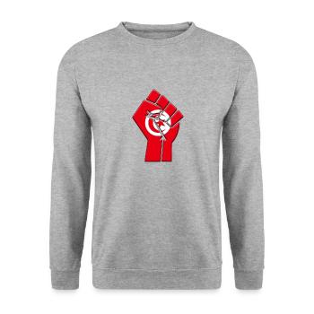 Tunisia Flag Tunisian Country Pride Native - Unisex Sweatshirt - salt & pepper - Front - Alina (178cm) & Michal (187cm)