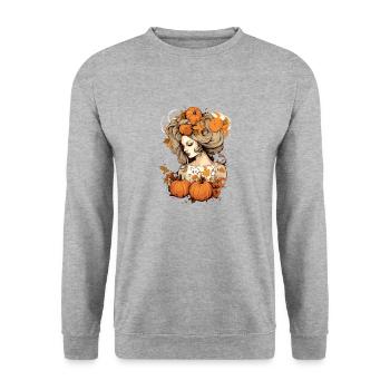 Feminine Fall Thanksgiving Design for Women - Unisex Sweatshirt - salt & pepper - Front - Alina (178cm) & Michal (187cm)