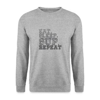 SUP - Unisex Pullover - Weißgrau meliert - Vorne - Alina (178cm) & Michal (187cm)