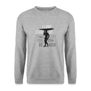 SUP - Unisex Pullover - Weißgrau meliert - Vorne - Alina (178cm) & Michal (187cm)