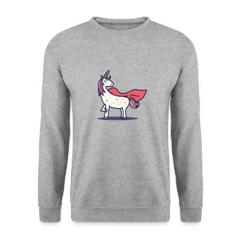 Licorne Super-héros Licornes Licorne Bébé Licorne - Sweat-shirt Unisexe - gris chiné - Devant - Alina (178cm) & Michal (187cm)