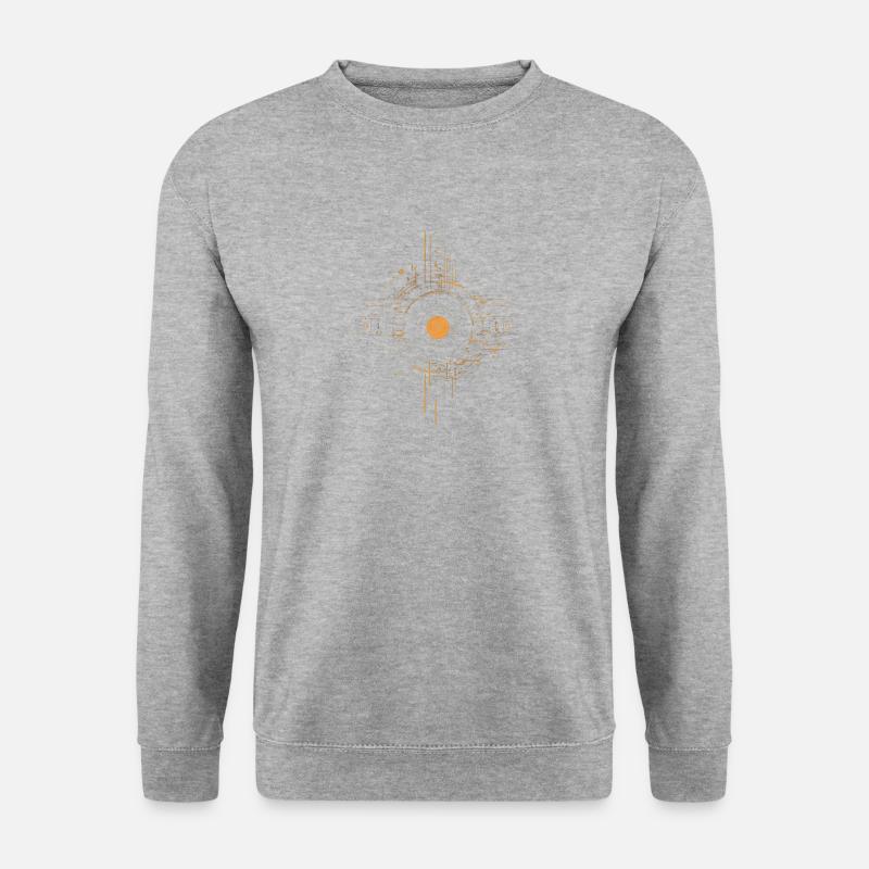 Vinyl LP Rekord cool - Unisex Pullover - Weißgrau meliert