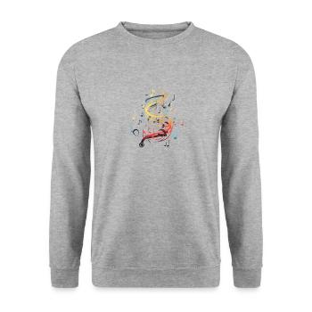 Musique Notes colorées - Sweat-shirt Unisexe - gris chiné - Devant - Alina (178cm) & Michal (187cm)