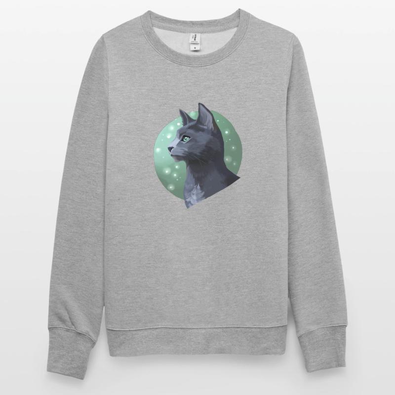 Queue d’aiguille Queue d’aiguille Guerrier Chats Chat gris Sweat-shirt Unisexe