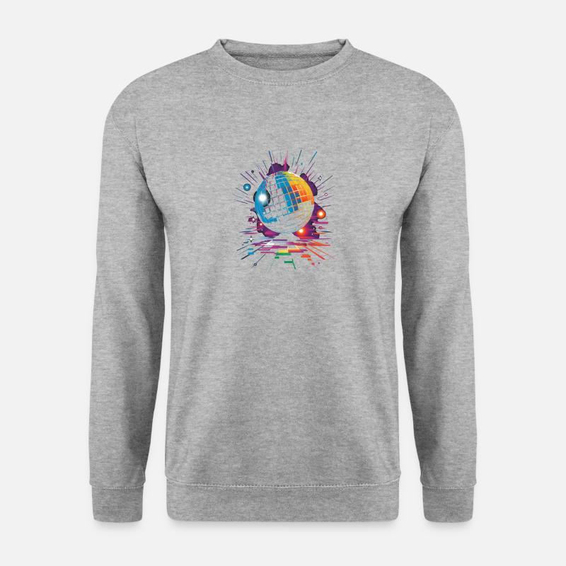 Disco Ballfarben - Unisex Pullover - Weißgrau meliert