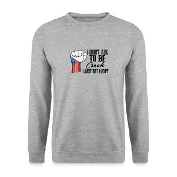 Czech Pride Czech Republic Flag Grown Czech Roots - Unisex Sweatshirt - salt & pepper - Front - Alina (178cm) & Michal (187cm)