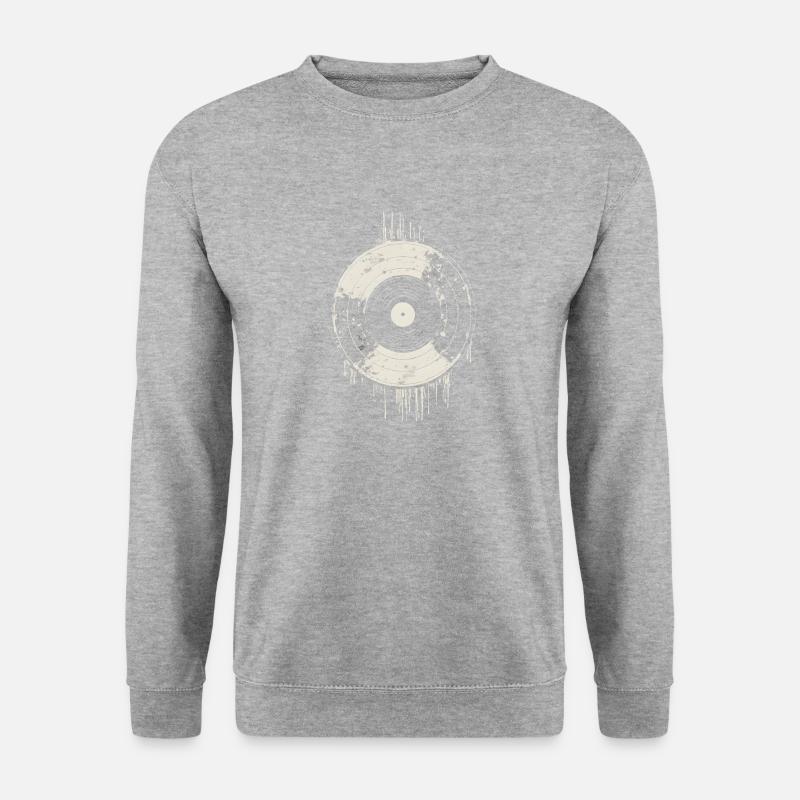 Schallplatte - Unisex Pullover - Weißgrau meliert