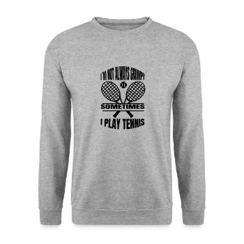 Tennis Player Tennis Lovers Tennis Tennis Club - Unisex Sweatshirt - salt & pepper - Front - Alina (178cm) & Michal (187cm)