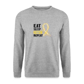 CureFest 2023 CureFest pour les patients atteints de cancer infantile - Sweat-shirt Unisexe - gris chiné - Devant - Alina (178cm) & Michal (187cm)