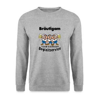 Bäutigam Begleitservice - Unisex Pullover - Weißgrau meliert - Vorne - Alina (178cm) & Michal (187cm)