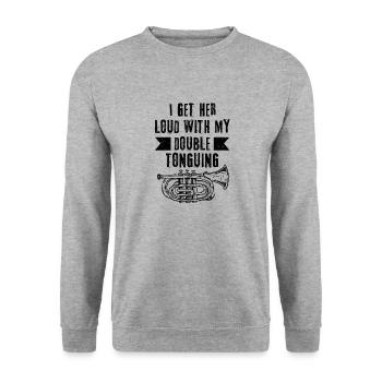 Mellophonist, Musical Instrument Orchestra, - Unisex Sweatshirt - salt & pepper - Front - Alina (178cm) & Michal (187cm)