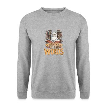 Moustaches et mots : là où la curiosité rencontre le confort - Sweat-shirt Unisexe - gris chiné - Devant - Alina (178cm) & Michal (187cm)