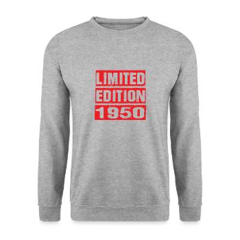 Limited Edition 1950 Geburtstag 1950 Vintage Retro - Unisex Pullover - Weißgrau meliert - Vorne - Alina (178cm) & Michal (187cm)