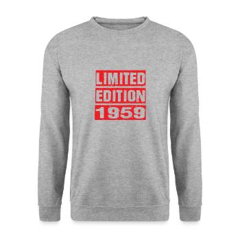 Limited Edition 1959 Geburtstag 1959 Vintage Retro - Unisex Pullover - Weißgrau meliert - Vorne - Alina (178cm) & Michal (187cm)