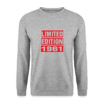 Edition Limitée 1961 Anniversaire 1961 Vintage Rétro - Sweat-shirt Unisexe - gris chiné - Devant - Alina (178cm) & Michal (187cm)