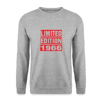 Limited Edition 1966 Geburtstag 1966 Vintage Retro - Unisex Pullover - Weißgrau meliert - Vorne - Alina (178cm) & Michal (187cm)