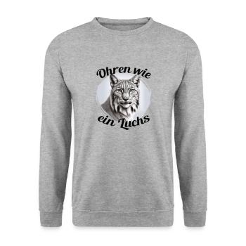 Ohren wie ein Luchs - Unisex Pullover - Weißgrau meliert - Vorne - Alina (178cm) & Michal (187cm)