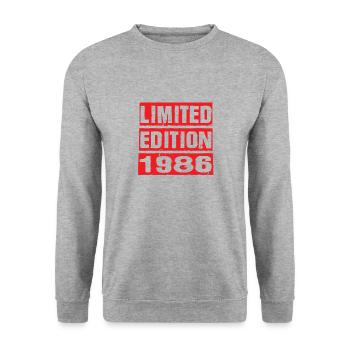 Limited Edition 1986 Geburtstag 1986 Vintage Retro - Unisex Pullover - Weißgrau meliert - Vorne - Alina (178cm) & Michal (187cm)