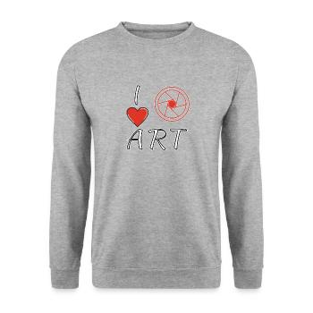I LOVE ART PHOTO APERTURE - Unisex Sweatshirt - salt & pepper - Front - Alina (178cm) & Michal (187cm)