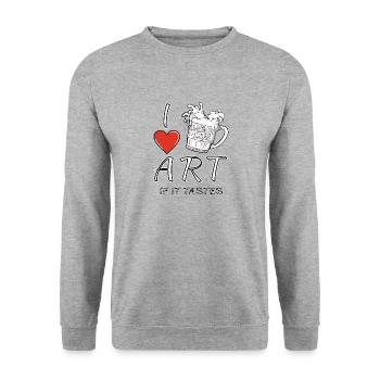 I LOVE ART BEER - Unisex Sweatshirt - salt & pepper - Front - Alina (178cm) & Michal (187cm)