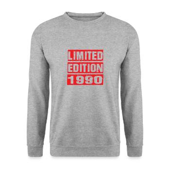 Limited Edition 1990 Geburtstag 1990 Vintage Retro - Unisex Pullover - Weißgrau meliert - Vorne - Alina (178cm) & Michal (187cm)