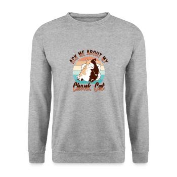 Kitty Fat Cat Lover Meme Kitten Meow - Sweat-shirt Unisexe - gris chiné - Devant - Alina (178cm) & Michal (187cm)
