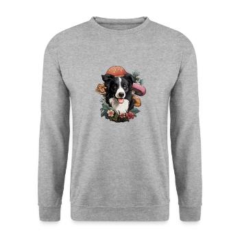 Cottagecore Border Collie - Unisex Sweatshirt - salt & pepper - Front - Alina (178cm) & Michal (187cm)