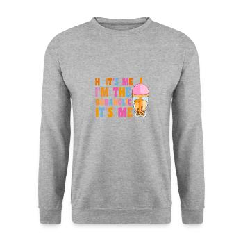 Bubble Tea Drink Pearl Milk Tea Lover Kawaii - Unisex Sweatshirt - salt & pepper - Front - Alina (178cm) & Michal (187cm)