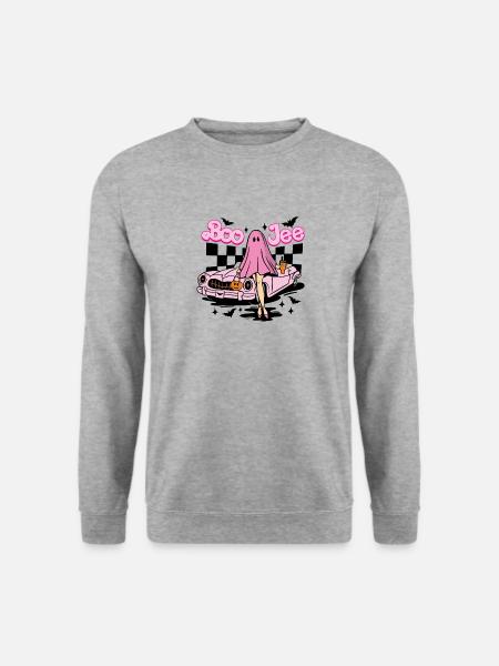 Boo Jee Boojee Halloween lustig Geist Kostüm - Unisex Pullover - Weißgrau meliert