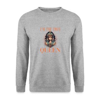 Lustiger Ägytischer Spruch Ägypten - Unisex Pullover - Weißgrau meliert - Vorne - Alina (178cm) & Michal (187cm)