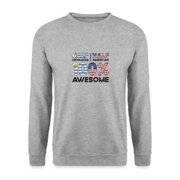 Uruguayan American Patriot USA Grown Uruguay US - Unisex Sweatshirt - salt & pepper - Front - Alina (178cm) & Michal (187cm)
