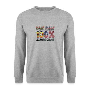 Ugandische amerikanische Patriotin USA Gewachsen - Unisex Pullover - Weißgrau meliert - Vorne - Alina (178cm) & Michal (187cm)