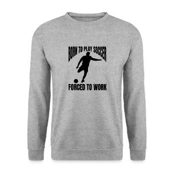 Soccer Team Soccer Design Soccer Player - Unisex Sweatshirt - salt & pepper - Front - Alina (178cm) & Michal (187cm)