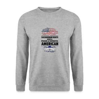 Salvadorian American Patriot États-Unis - Sweat-shirt Unisexe - gris chiné - Devant - Alina (178cm) & Michal (187cm)