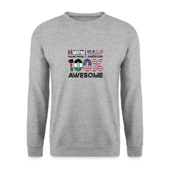 Palestinian American Patriot USA - Sweat-shirt Unisexe - gris chiné - Devant - Alina (178cm) & Michal (187cm)