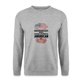 Montenegrin American Patriot USA Grown Montenegro - Unisex Sweatshirt - salt & pepper - Front - Alina (178cm) & Michal (187cm)