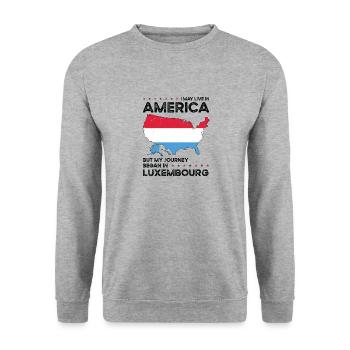 Patriote américain luxembourgeois États-Unis - Sweat-shirt Unisexe - gris chiné - Devant - Alina (178cm) & Michal (187cm)