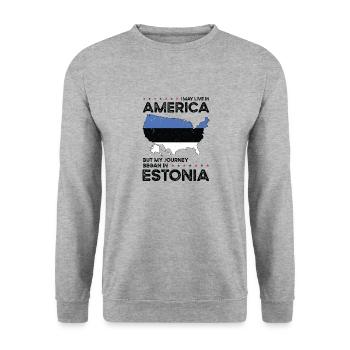 Estonien américain Patriot USA Cultivé - Sweat-shirt Unisexe - gris chiné - Devant - Alina (178cm) & Michal (187cm)