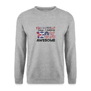 Kubanischer amerikanischer Patriot USA - Unisex Pullover - Weißgrau meliert - Vorne - Alina (178cm) & Michal (187cm)