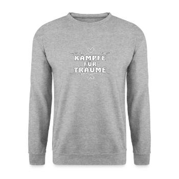 Kämpfe für Träume - Unisex Pullover - Weißgrau meliert - Vorne - Alina (178cm) & Michal (187cm)