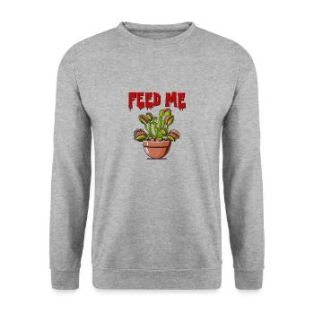 Venus Flytrap Halloween Horror Plant - Unisex Sweatshirt - salt & pepper - Front - Alina (178cm) & Michal (187cm)