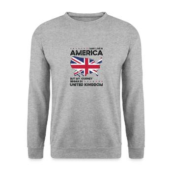 British American Patriot USA Grown United Kingdom - Unisex Sweatshirt - salt & pepper - Front - Alina (178cm) & Michal (187cm)