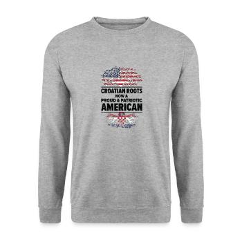Croatie américain patriote USA cultivé - Sweat-shirt Unisexe - gris chiné - Devant - Alina (178cm) & Michal (187cm)