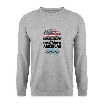 Botswana American Patriot États-Unis - Sweat-shirt Unisexe - gris chiné - Devant - Alina (178cm) & Michal (187cm)
