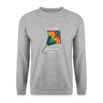DRACHEN DRAGON TIME - Unisex Pullover - Weißgrau meliert - Vorne - Alina (178cm) & Michal (187cm)