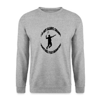 Badminton Badminton Badminton Fan Badminton Team - Unisex Sweatshirt - salt & pepper - Front - Alina (178cm) & Michal (187cm)